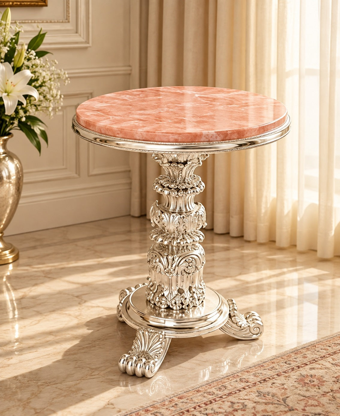 the aurelia silver side table